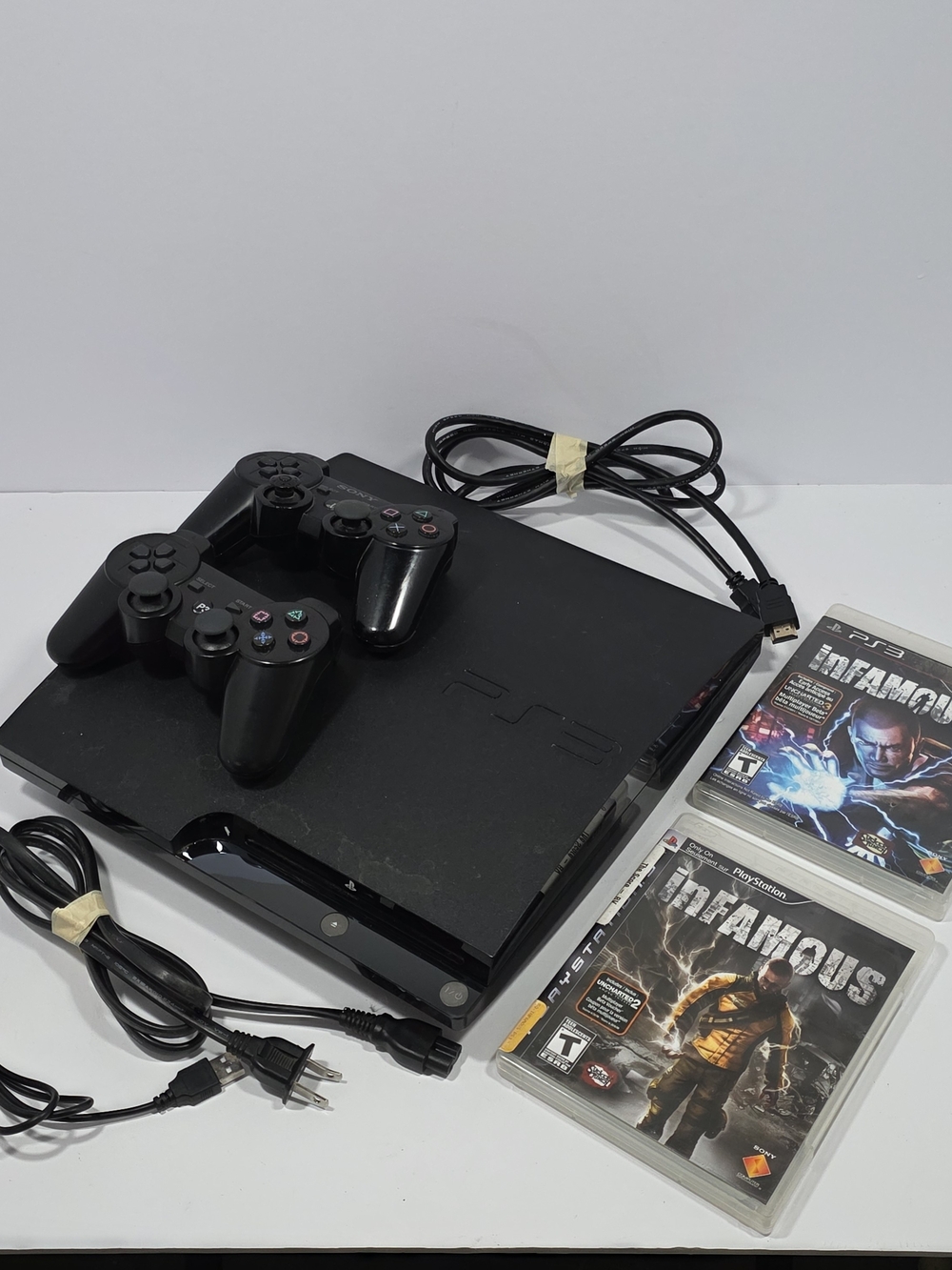 Sony PS3 Slim 120GB CECH-2001A Bundle/2Controllers/Games/HDMI - TESTED&WORKING